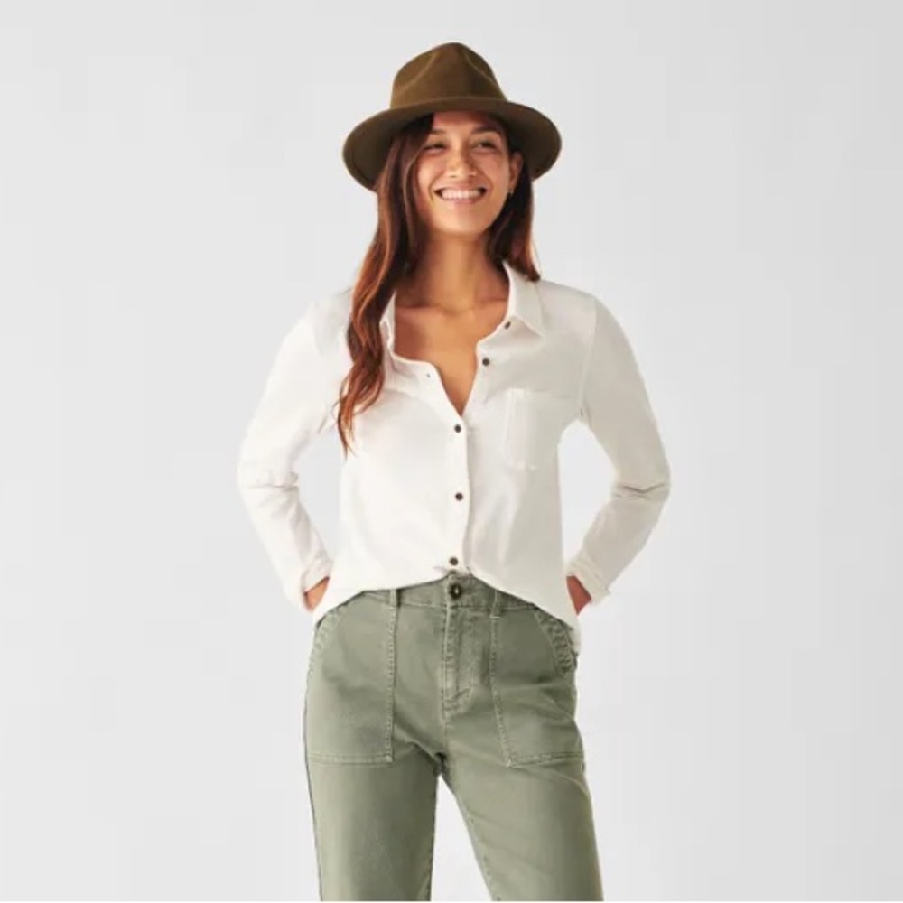 Faherty Knit Seasons Shirt White